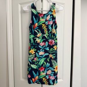 Tommy Bahama Navy and Green Tropical Dress